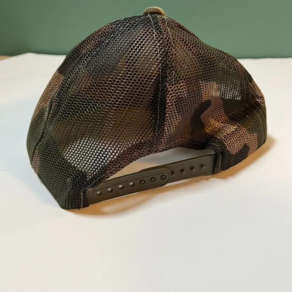 Vintage Duck Bay Woodland Camouflage Camo Blank Trucker Mesh Snapback Hat 90s